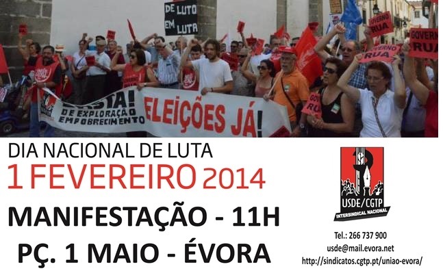 1 Fevereiro - Manifestação 11H Évora.